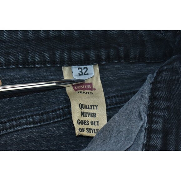 Levi's Wedgie Women's Jeans Size 32 Black Straight Mid Rise Stretch - Picture 9 of 14